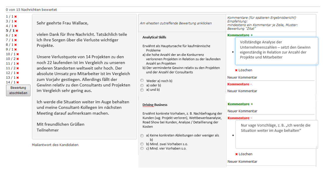 Qualitative Auswertung anhand standardisierter Musterlösung